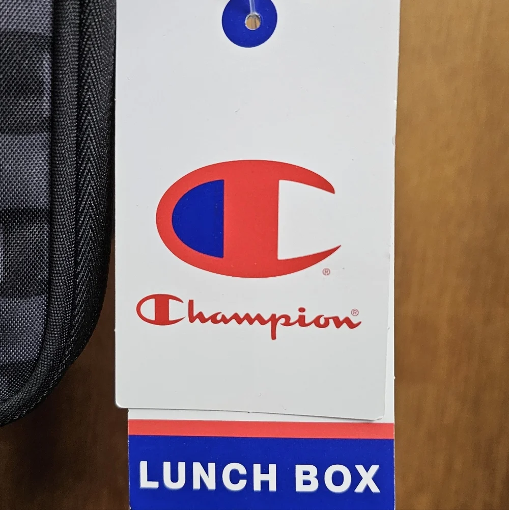 Champion center Insulated Lunch Box Tote Bag tray kit New Gray Black Yellow NWT